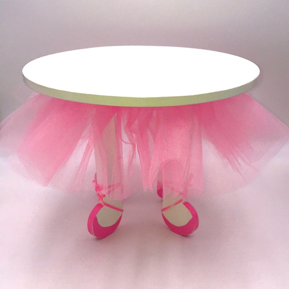 American Girl (SIZE not AG Brand) Furniture Handmade Ballerina Table & 2 Chairs - Picture 2 of 13